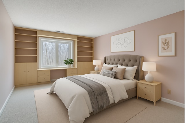 742 County Road F W Unit D, Shoreview, MN 55126 - bedroom with baseboards, visible vents, built in desk, and carpet flooring