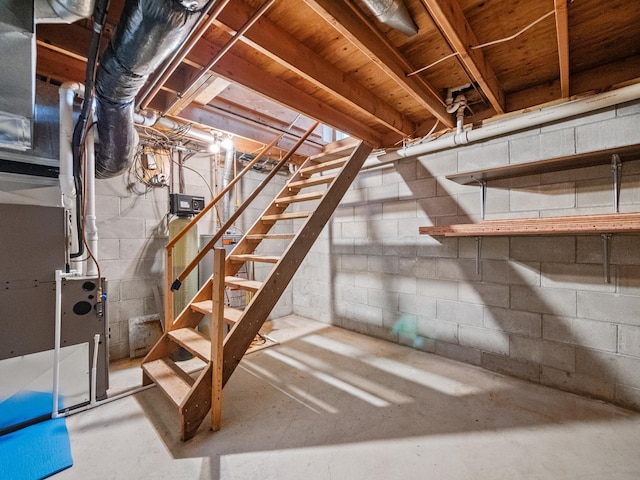 unfinished below grade area with stairway