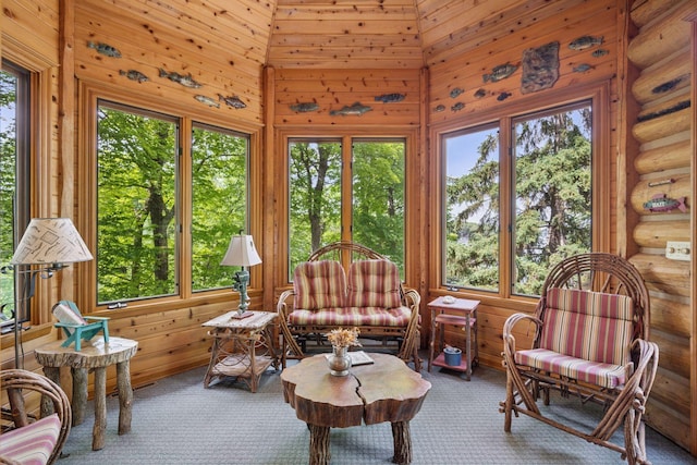 6070 Pilger Ave NW, Annandale, MN 55302 - sunroom with carpet and log walls