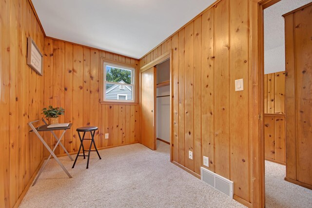 1759 Flandrau St, Maplewood, MN 55109 - bedroom with carpet, wooden walls, and a closet