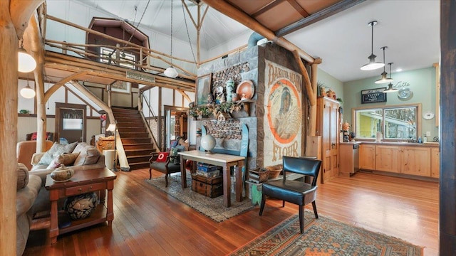 1007 Van Dyke Rd NW, Alexandria, MN 56308 - sitting room with hardwood / wood-style floors and stairs