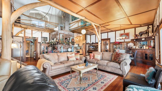 1007 Van Dyke Rd NW, Alexandria, MN 56308 - living room featuring wood finished floors and a towering ceiling