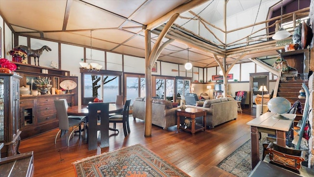1007 Van Dyke Rd NW, Alexandria, MN 56308 - living area featuring wood-type flooring and a chandelier