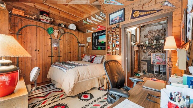 1007 Van Dyke Rd NW, Alexandria, MN 56308 - bedroom featuring wood walls