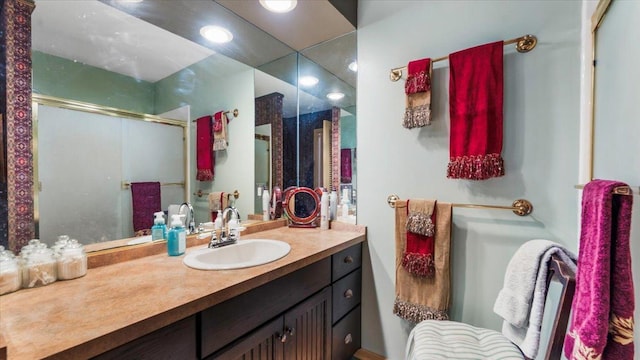 1007 Van Dyke Rd NW, Alexandria, MN 56308 - full bath featuring vanity, a shower stall, and recessed lighting