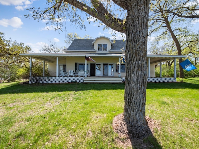 1007 Van Dyke Rd NW, Alexandria, MN 56308 - farmhouse-style home featuring covered porch, a front yard, and a shingled roof