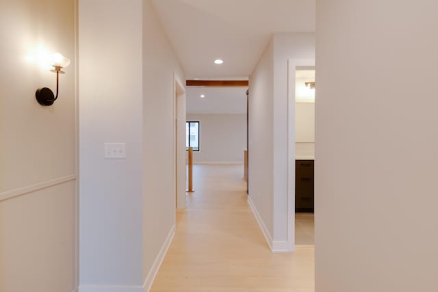 1824 Brandt Dr NE, Byron, MN 55920 - corridor with light wood-type flooring, baseboards, and recessed lighting