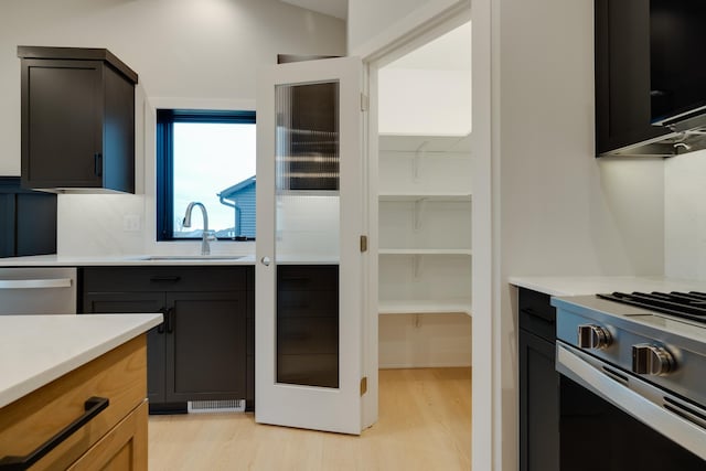1824 Brandt Dr NE, Byron, MN 55920 - kitchen featuring light wood-type flooring, appliances with stainless steel finishes, a sink, and light countertops