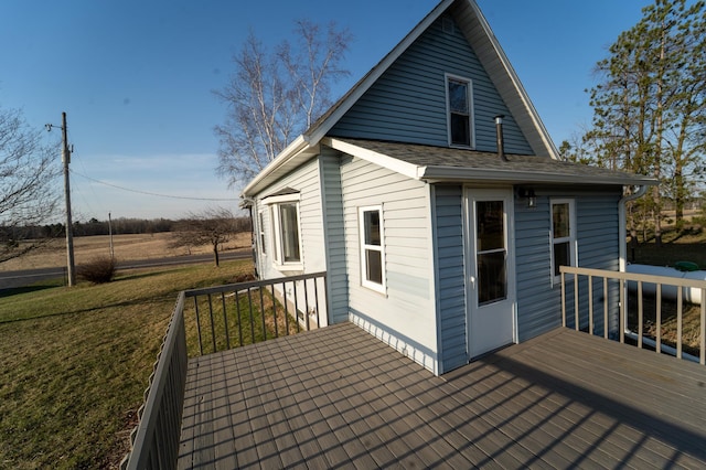deck with a yard