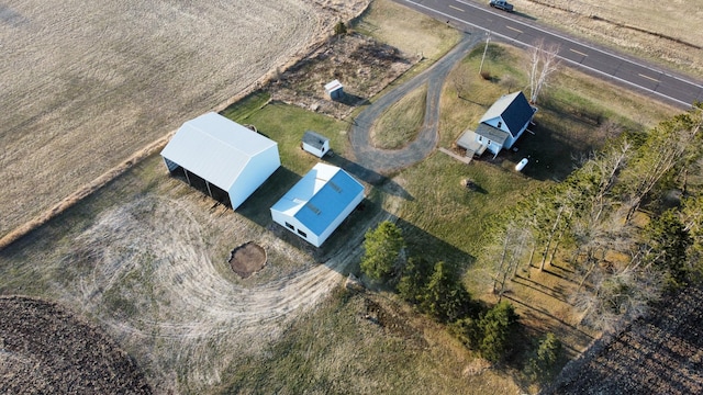 aerial view with a rural view