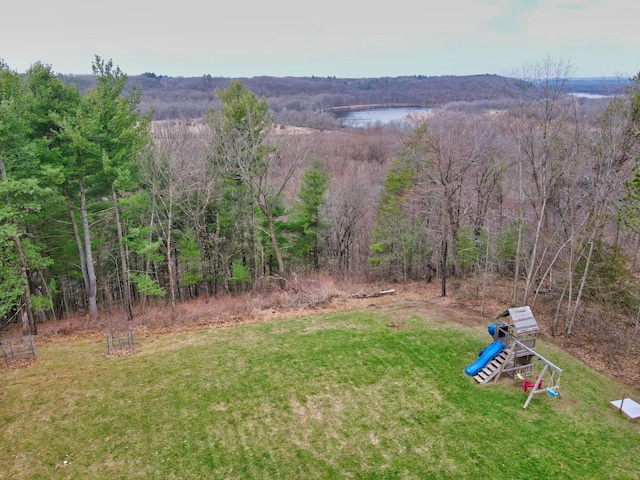 N1698 945th St, Rock Creek Twp, WI 54701 - view of yard featuring a water view and a playground
