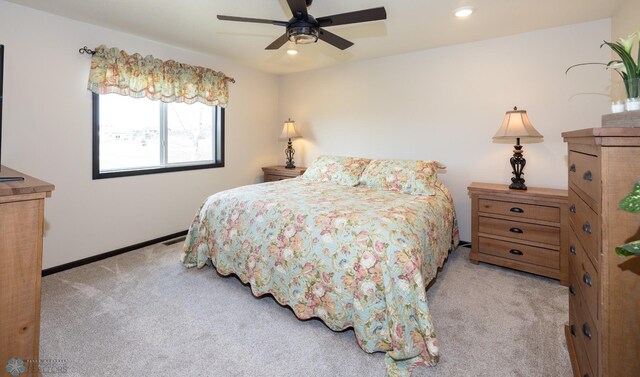 3497 50th St S, Fargo, ND 58104 - bedroom featuring carpet flooring, recessed lighting, baseboards, and ceiling fan