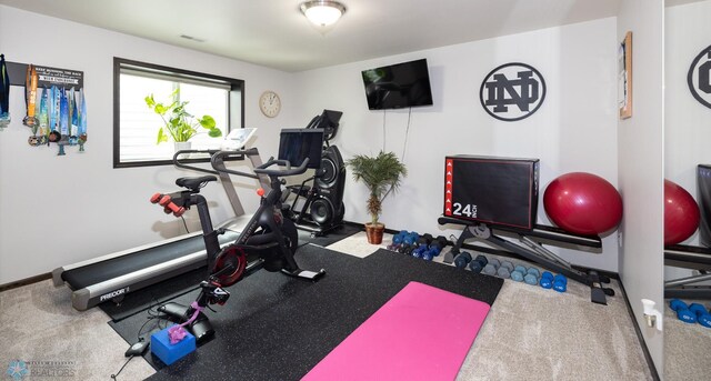 3497 50th St S, Fargo, ND 58104 - workout room featuring baseboards