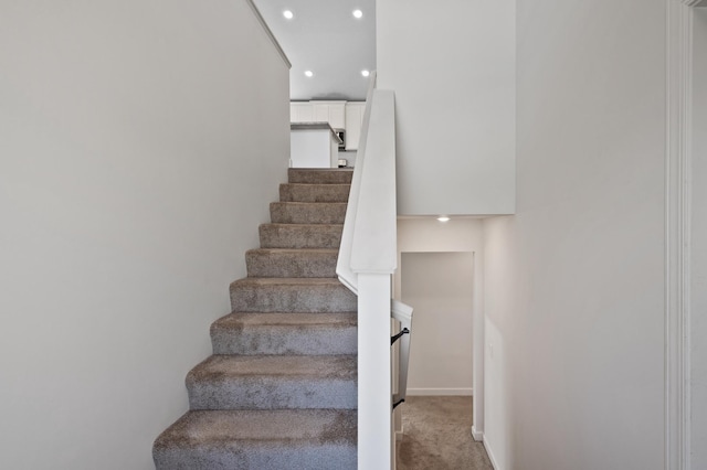 18872 Fillmore St NW, Elk River, MN 55330 - stairs with recessed lighting, carpet floors, and baseboards