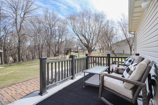 1311 Cossette Dr S, Fargo, ND 58104 - view of patio / terrace featuring a playground