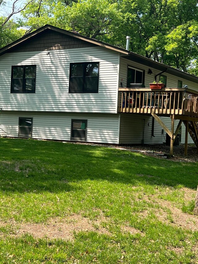 10624 56 1/2 St, Palmer Twp, MN 55319 - rear view of property featuring a deck and a yard