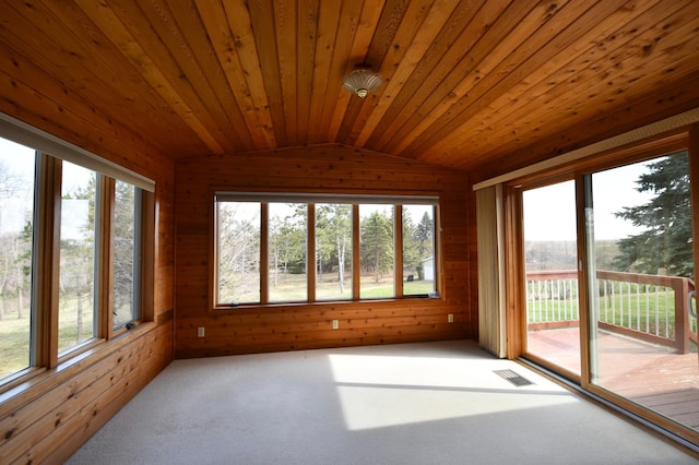 unfurnished sunroom with visible vents