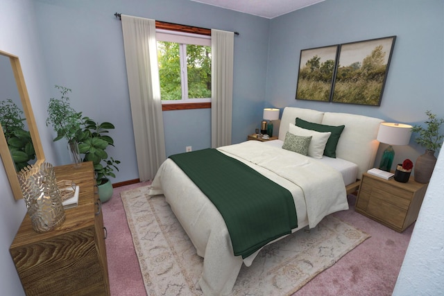 bedroom with carpet floors