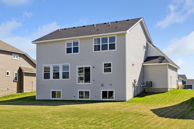 2141 Johanna Cir, Lino Lakes, MN 55038 - rear view of house with a lawn and central air condition unit