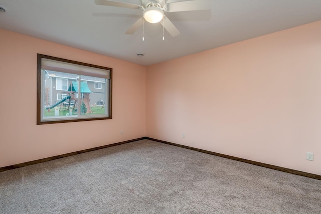 209 Plum Run, Le Sueur, MN 56058 - empty room featuring carpet floors, baseboards, and a ceiling fan