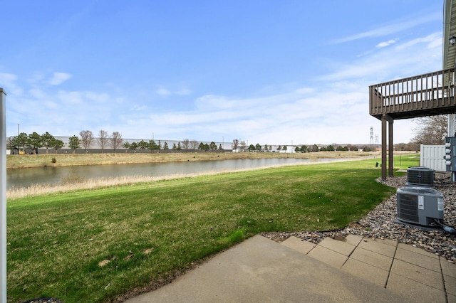 7619 Derby Ln, Shakopee, MN 55379 - view of grassy yard featuring a water view and cooling unit
