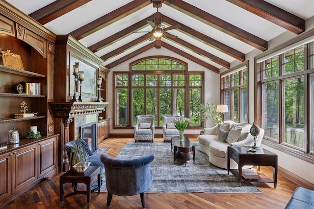 614 Hidden Creek Trl, Mendota Heights, MN 55118 - living area with a high end fireplace, plenty of natural light, and ceiling fan