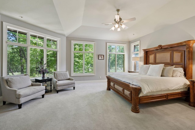 614 Hidden Creek Trl, Mendota Heights, MN 55118 - bedroom with multiple windows, light carpet, baseboards, and ceiling fan