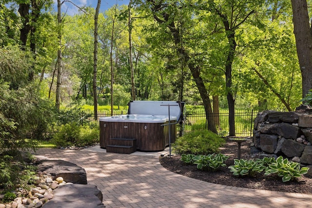 614 Hidden Creek Trl, Mendota Heights, MN 55118 - view of patio featuring a hot tub
