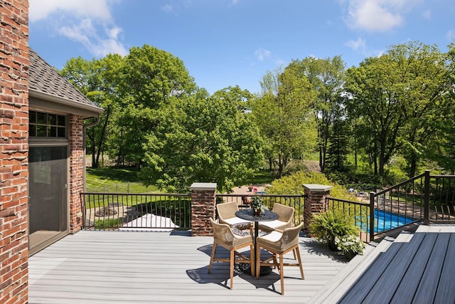 614 Hidden Creek Trl, Mendota Heights, MN 55118 - wooden terrace featuring view of wooded area