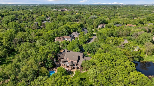 614 Hidden Creek Trl, Mendota Heights, MN 55118 - bird's eye view of a heavily wooded area and a large body of water