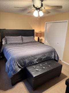 1415 Trailwood Ln SW, Faribault, MN 55021 - bedroom featuring ceiling fan, a closet, and baseboards