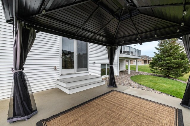 view of patio with a gazebo
