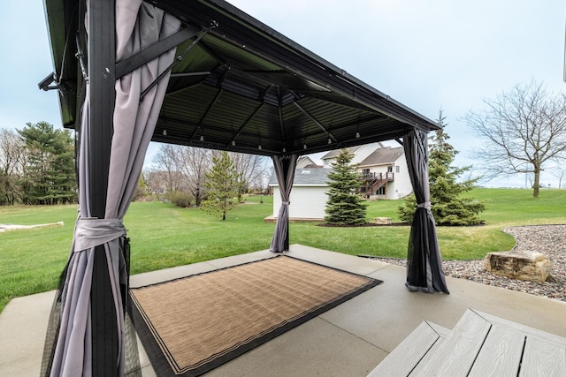 view of patio / terrace with a gazebo