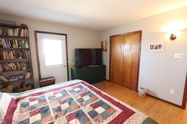 101 Mckenzie Ave, Strathcona, MN 56759 - bedroom with baseboards, light wood finished floors, and a closet