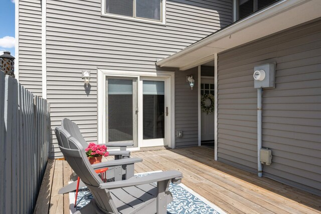 wooden terrace with fence