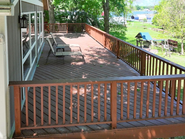 1657 Dove Ln, Mound, MN 55364 - wooden deck featuring a yard