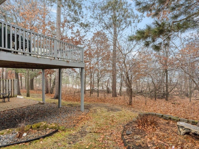 view of yard featuring a deck