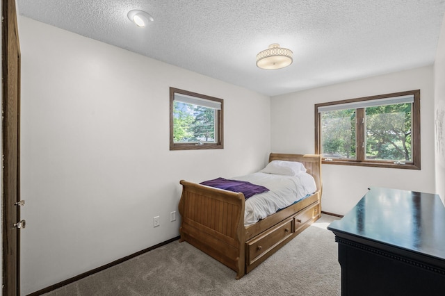 805 Ithaca Ln N, Plymouth, MN 55447 - bedroom with carpet floors, a textured ceiling, and baseboards