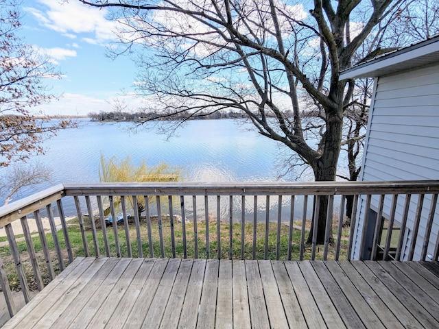 46167 Jefferson Lake Dr, Cleveland Twp, MN 56017 - wooden terrace with a water view