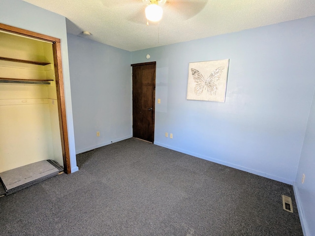 46167 Jefferson Lake Dr, Cleveland Twp, MN 56017 - unfurnished bedroom featuring baseboards, carpet flooring, a textured ceiling, and visible vents