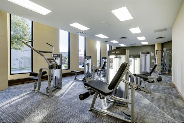 1240 2nd St Unit 526, Minneapolis, MN 55415 - workout area with visible vents, carpet floors, and baseboards