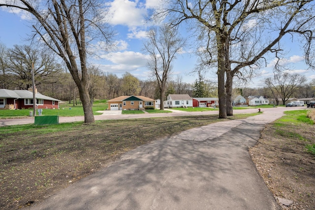 view of street featuring a residential view