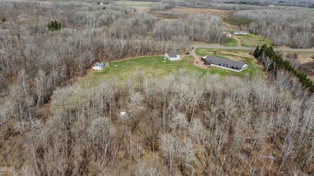 birds eye view of property with a rural view