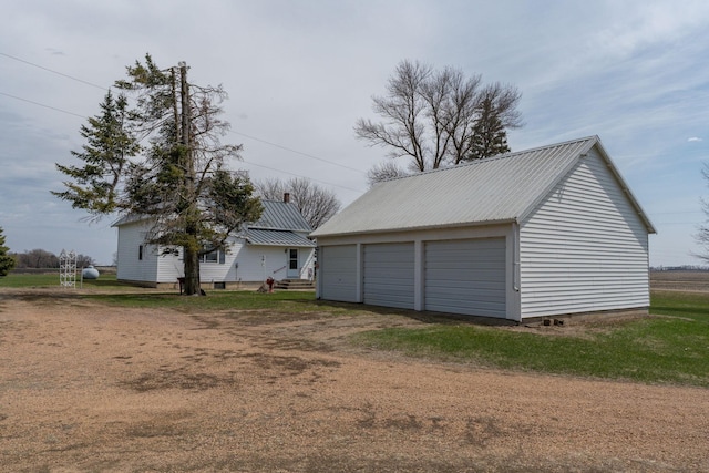 view of detached garage