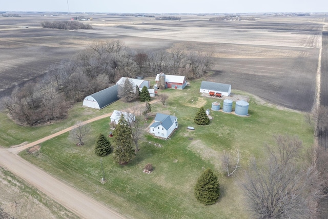 drone / aerial view with a rural view
