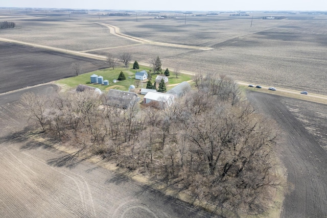 aerial view with a rural view