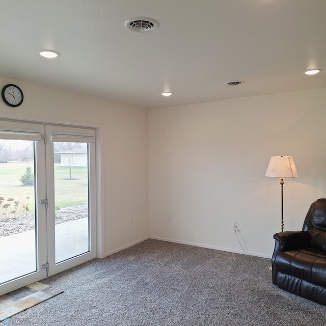 409 Prairieview St, St Thomas, ND 58276 - unfurnished room with carpet flooring, recessed lighting, visible vents, and baseboards