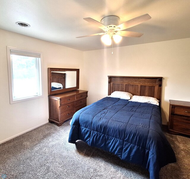 409 Prairieview St, St Thomas, ND 58276 - carpeted bedroom with visible vents, ceiling fan, and baseboards
