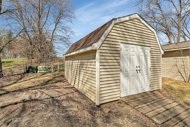 view of shed