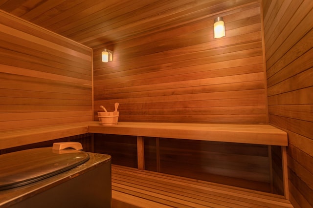 view of sauna